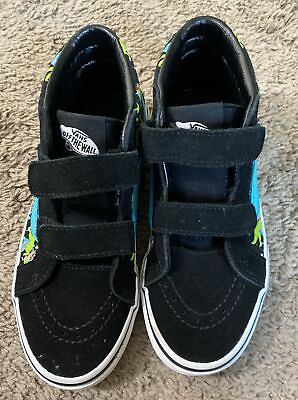 #ad Vans Off The Wall Kids High Top Black Shoes Uni Rex Musical Unicorn Dino Size 2 $25.99