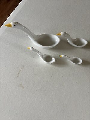 #ad Vintage AVON Geese Goose Measuring Spoons Ceramic Kitchen Decor Set $18.95