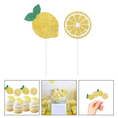 #ad 12 Lemon Glitter Cupcake Decor for Weddings amp; Parties $10.65