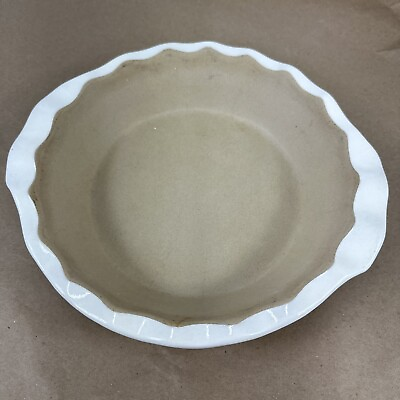 #ad Pampered Chef Family Heritage Stoneware 10quot; Deep Dish Pie Plate Vanilla $24.99