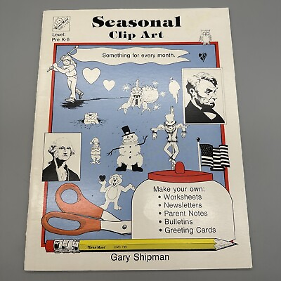#ad #ad Vintage 1989 Seasonal Clip Art Book Unused Pre K 6 Gary Shipman $16.00