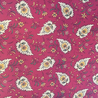#ad Vintage Wallpaper Floral Red French Country Ferns by Motif Double roll $49.00