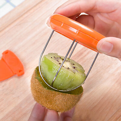 #ad Kiwi Slicer Tool Stainless Steel Kitchen Fruit Slicer Cutter Manual Peel Machine $8.73