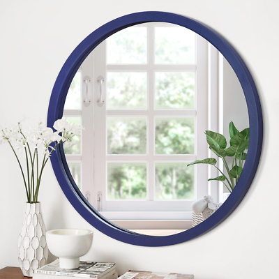 #ad round Wall Mirror Circle Mirror for Bathroom Small Circle Mirror Navy Wall Circ $29.72