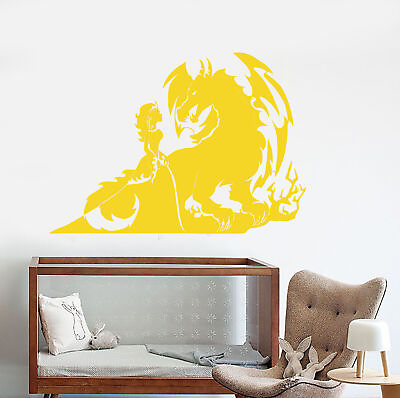 #ad Vinyl Wall Decal Fairytale Fantasy Princess And Dragon Stickers 2648ig $21.99