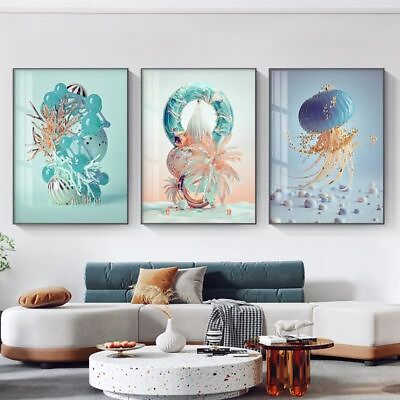 #ad Wall Art Canvas Abstract Sea Creature Living Room Bedroom Prints Modern Ocean $10.29