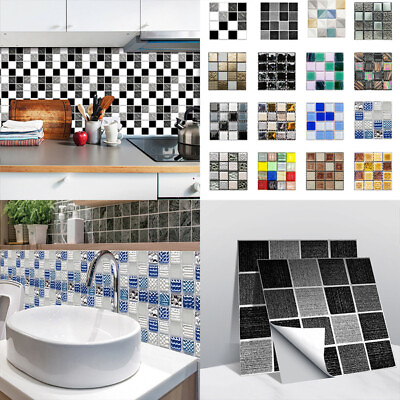 #ad #ad Mosaic Crystal Tile Stickers 20 50PCS 3D Waterproof Wall Stickers Kitchen Wall $7.56