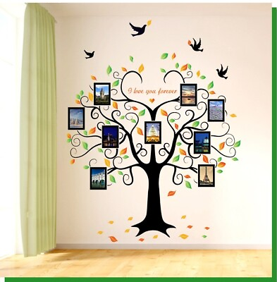 #ad Removable Vinyl Wall Decal Family Photo pictures frame tree Sticker DIY Decor $14.99