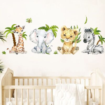 #ad Jungle Animals Tree Wall Stickers Boys Baby Nursery Bedroom Decoration Vinyl Art $17.28