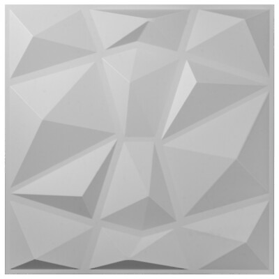 #ad VEVOR 3D PVC Wall Panels Textured Diamond Design 13 Tiles 35 SF White WaterProof $43.99