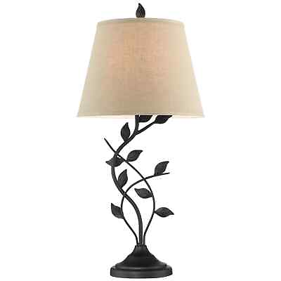 #ad Kira Home Ambrose 31quot; Traditional Rustic Table Lamp Beige Fabric Shade Leaf De $49.02