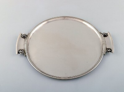 #ad #ad Round quot;Grapequot; tray with handles in art nouveau style. George Jensen silver $9170.00