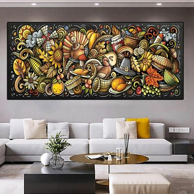 Graffiti Art Cartoon Artist Canvas Oil Painting Wall Colorful Abstract For Home $37.75