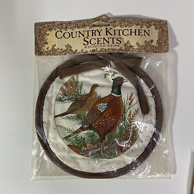 #ad Country Kitchen Scents Brown Scented Pot Holder VTG Birds Fresh Meadows NOS $8.93