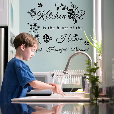 #ad Kitchen Wall Decal Quotes Kitchen Is the Heart of the Home Decoration Wall Arts $17.24