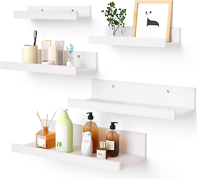 #ad Floating Shelves for Wall Decor Storage Wall Shelves Set of 5 Wall Mounted Woo $31.01