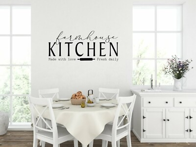 #ad FARMHOUSE KITCHEN LOVE FRESH Dining Room Wall Decal Quote Words Home Decor $12.35
