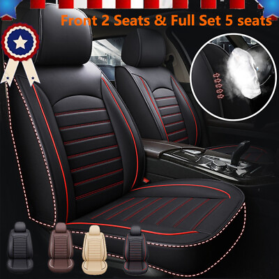 #ad For Land Rover PU Leather Car Seat Cover Cushion Full Set 2pcs Front Rear Decor $90.16