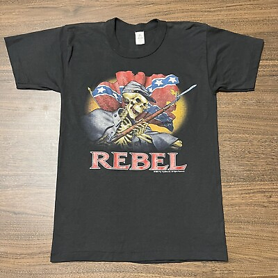 #ad #ad Vintage 3D Emblem Harley Skeleton Trucker Shirt Rebel Rifle Pig Demon USA South $450.00