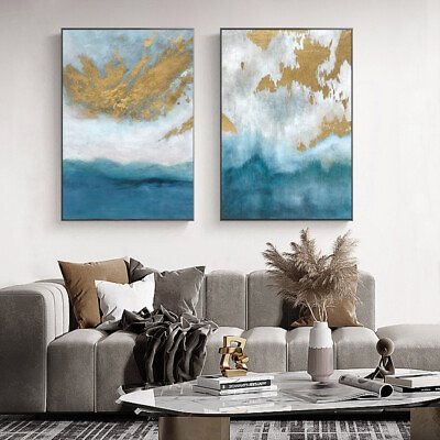 #ad Golden Abstract Art Poster Aesthetic Modern Artwork Painting Home Wall Decor $6.29