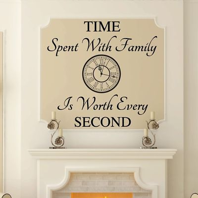 #ad TIME SPENT WITH FAMILY Wall Art Decal Quote Words Lettering Decor Sticker Design $12.95