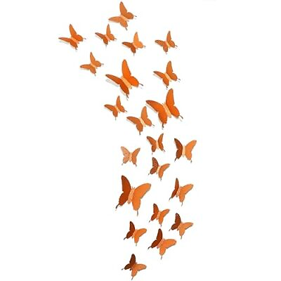 #ad Glitter 3D Butterfly Wall Stickers Orange $14.66
