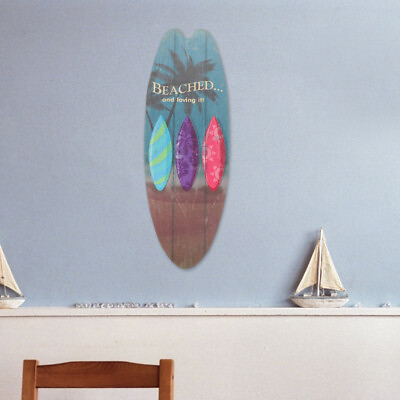 #ad surfboard beach signs cutouts Vintage Summer Wall Surf Board Surfboard Decor $11.95