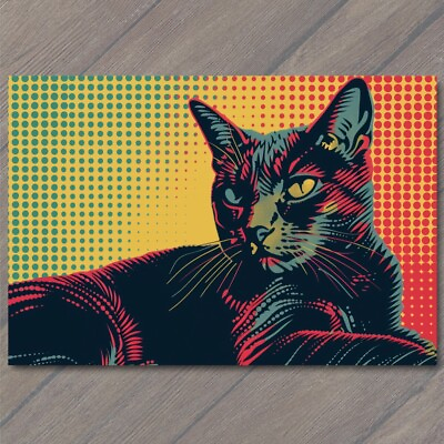 #ad #ad ART PRINT Cat Pop Art Halftone Cartoon Bright Colorful Fun Cute Colors Happy $18.00