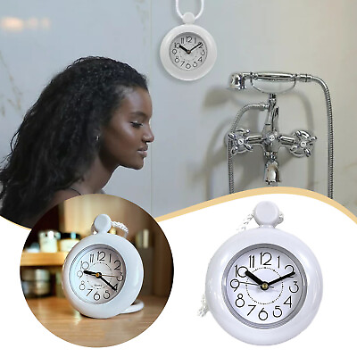 #ad Clock Wall Hanging Bathroom Shower Modern Small Silent Clocks Vintage Ticking $15.18
