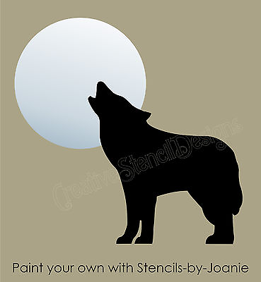 Joanie Stencil Southwest Coyote Howl Wolf Moon Mountain Cabin Rustic DIY Signs $12.95