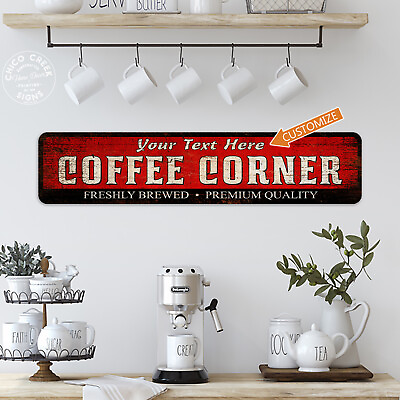 #ad Personalized Coffee Corner Sign Kitchen Decor Cafe Barista Shop Tea 104182002074 $19.95