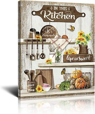 #ad Kitchen Wall Art Farmhouse kitchen Wall Decor In This Kitchen Funny Quote Poster $14.90