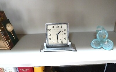 #ad Art Deco Chrome Free Standing Clock Circa 1930 $601.00