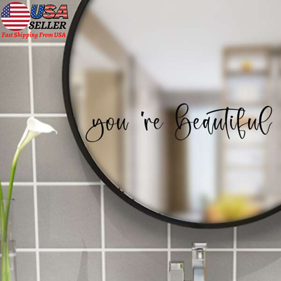 #ad Slogan Graphic Wall Sticker Gorgeous Sticker Inspirational Mirror Wall Quotes US $1.58