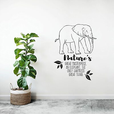 #ad Great Thing Elephant Quote Animal Wall Art Stickers for Kids Home Room Decals $10.00