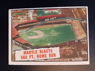 #ad 1961 Topps Mickey Mantle EX Condition # 406 quot;Mantle Blasts 565 Ft. Home Runquot; $53.75