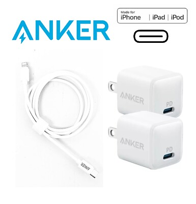 #ad Anker 20W USB C Fast Wall Charger and Cable Combo for iPhone 13 14 15 Pro $12.99