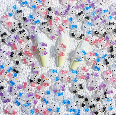 #ad Resin Cartoon Hello Kitty Flatback Nail Art 5Pcs Manicure Decors Charms NS31 $3.95