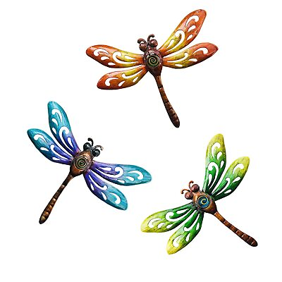 #ad Metal Dragonfly Wall Decoration Garden Fence Outdoor Wall Art Outdoor Wall ... $31.31