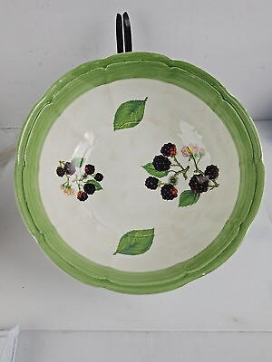 #ad Italian Made Pasta Serving Bowl Peaches Hand painted 13quot; wide and 5quot; Tall $12.99