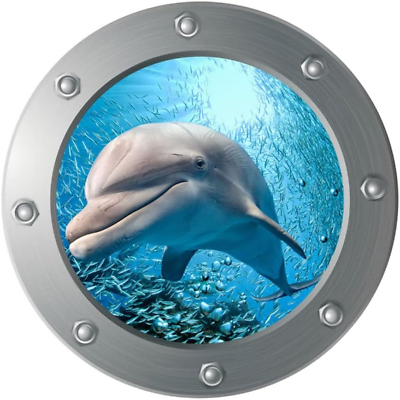 #ad Ocean World under Sea Wall Stickers Decor 11.3Inch Dolphin Wall Decals Remov... $15.99
