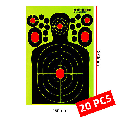 #ad 20 Packs Shooting Targets Paper Target Reactive Splatter Range Gun Rifle 23x35cm $13.99