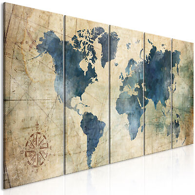 #ad WORLD MAP Canvas Wall Art Framed Print Picure Photo k A 0415 b m $59.99