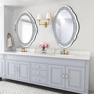 #ad Cloud shape Crystal Crushed Diamonds Wall Decor Mirror Bathroom Vanity Mirror $139.90