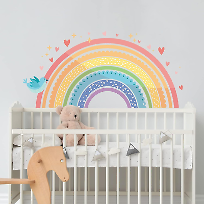 #ad Rainbow Wall Sticker Wall Decals for Girls Bedroom Removable Wall Decor Peel and $8.79