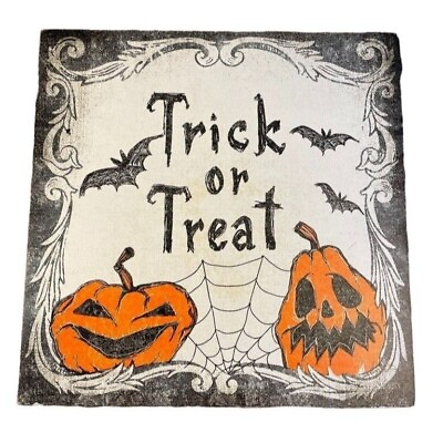 #ad Halloween Square Wall Hangings Bats Pumpkins Spider and We $11.87