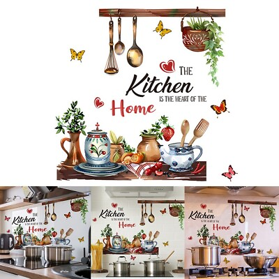 #ad Restaurant kitchen home kitchen background wall decoration wall stickers $11.80