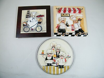 #ad FRENCH FAT CHEF WALL HANGINGS amp; TRIVETS GARANT HD DESIGNS $40.60