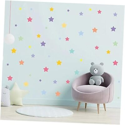 #ad Wall Sticker Decor Wall Decal Peel and Stick for Boys and Colorful Stars $18.06