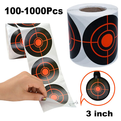 #ad 100 1000Pcs 3quot; Shooting Self Adhesive Targets Splatter Reactive Target Stickers $8.91